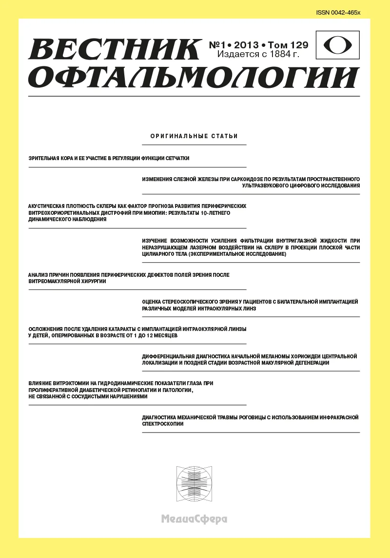 Глазные симптомы при переднем и заднем шейном симпатическом синдроме
