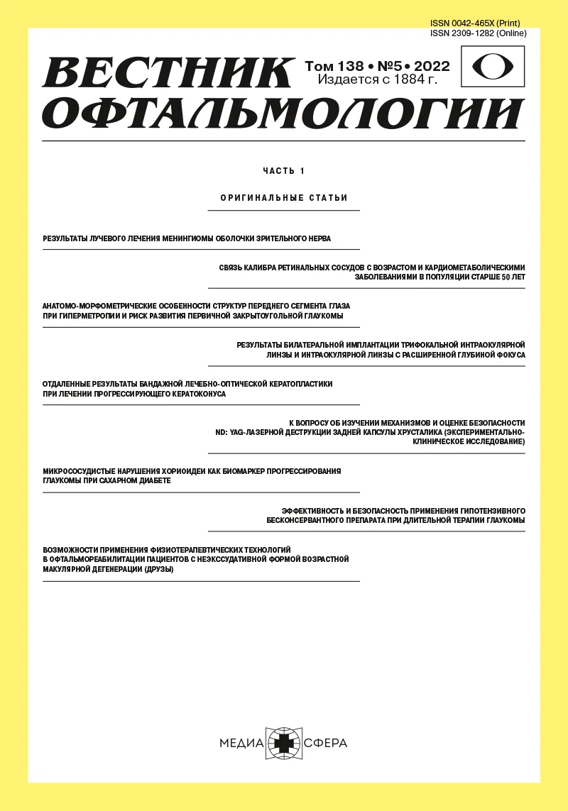 Результаты лучевого лечения менингиомы оболочки зрительного нерва