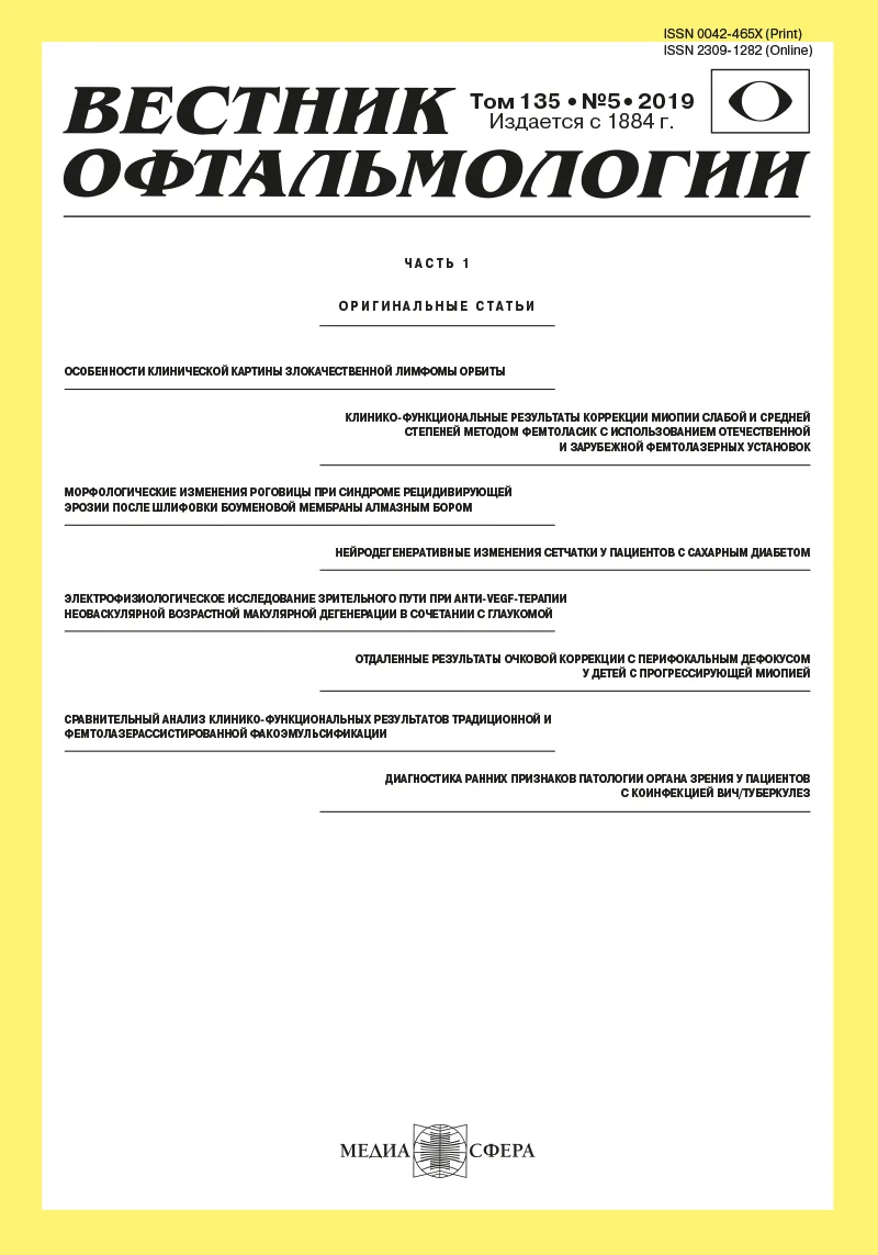 Сравнительный анализ клинико-функциональных результатов традиционной и фемтолазерассистированной факоэмульсификации