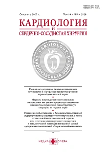 Обложка журнала Кардиология и сердечно-сосудистая хирургия